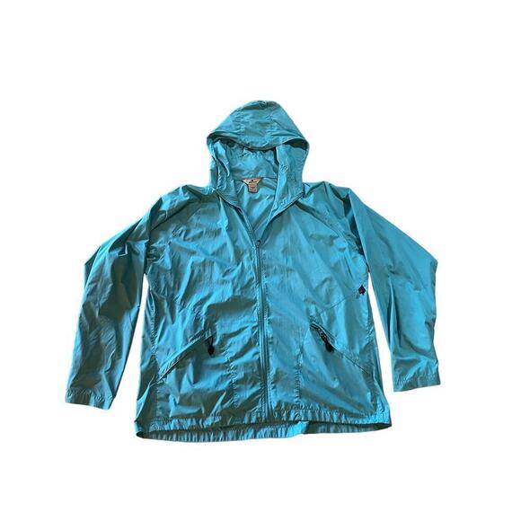 Woolrich Women's XL Aqua RainJacket/Wind breaker. Not lined. Vintage? Pockets - Picture 1 of 5